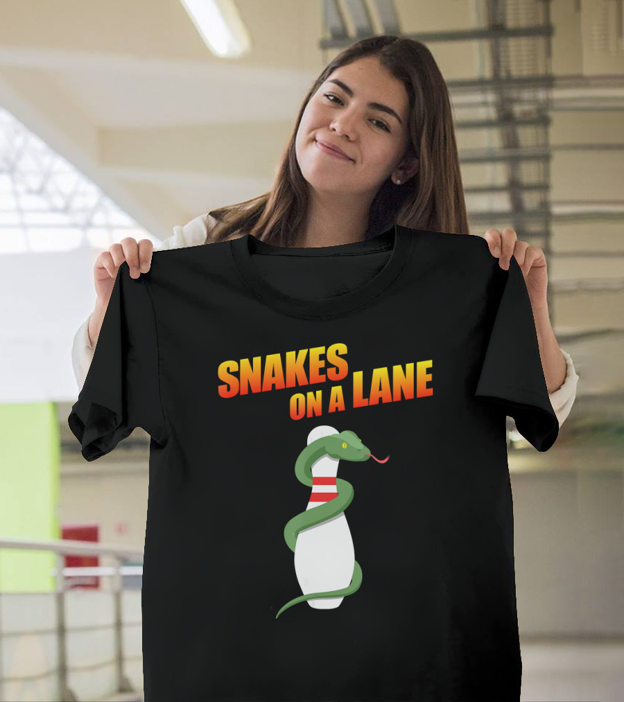 Snakes On A Lane Bowling League Team Bowling Pin Snake T-Shirt