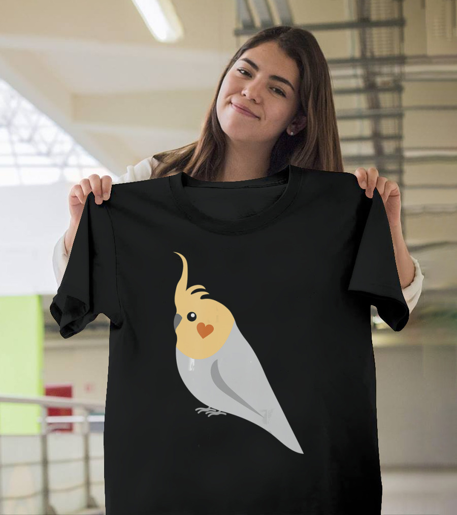 Cockatiel with Heart for Bird Lovers Parakeet T-Shirt