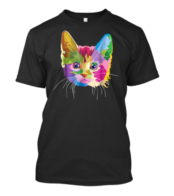 Colorful Cat's Head Pop T-Shirt