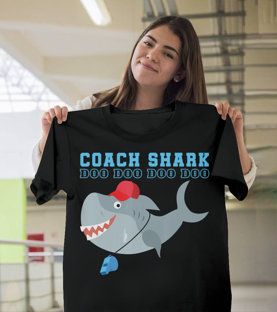 Coach Shark Doo Doo Doo Sports Coach Whistle Red Cap T-Shirt