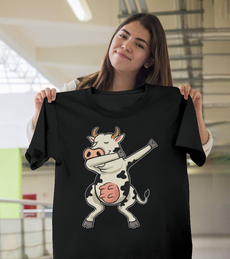 Funny Cow Dab Dabbing Cow Co Iconic Gesture T-Shirt
