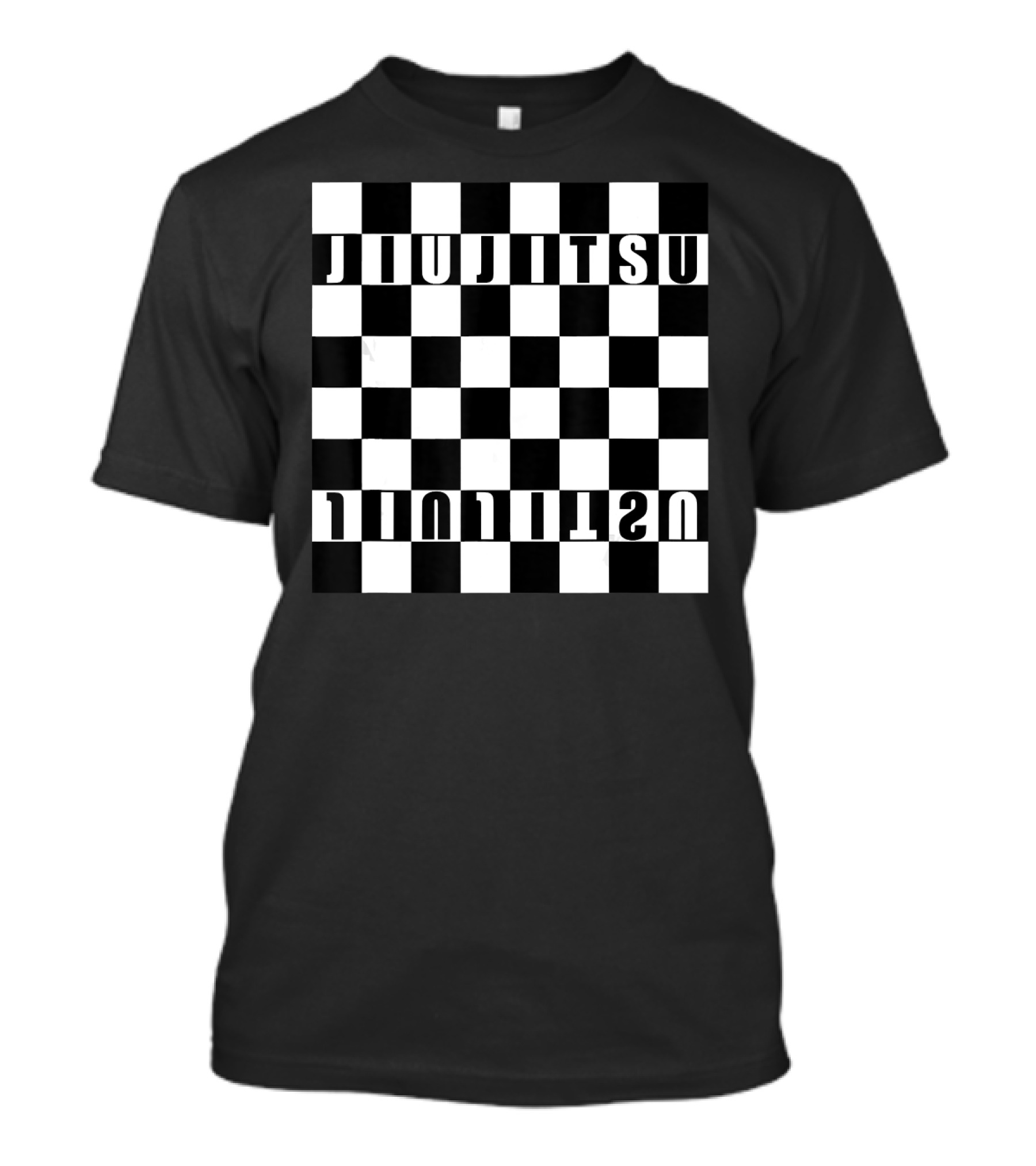 Black And White Chessboard JIU JITSU Reflection MMA BJJ Human Chess T-Shirt