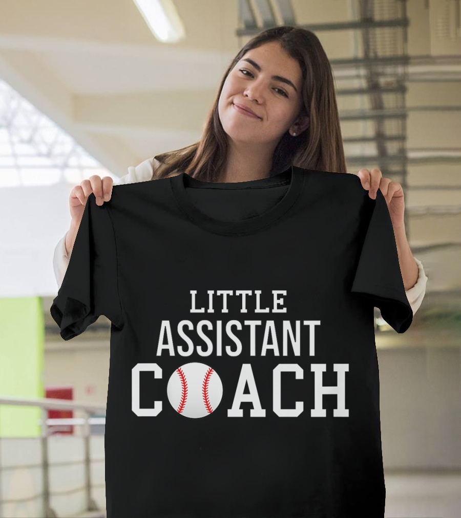 LITTLE ASSISTANT COACH Baseball Themed Kids T-Shirt