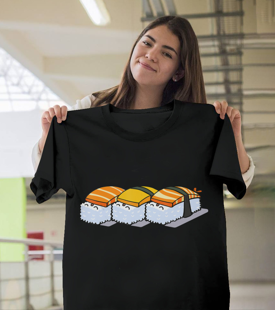 Sleepy Sushi Funny Japanese Food Trio with Z's T-Shirt