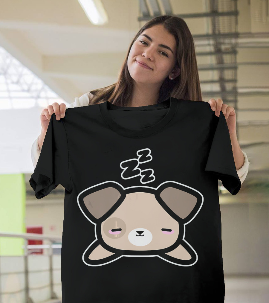 Cute Sleeping Dog Kawaii Style Drawi Zzz T-Shirt