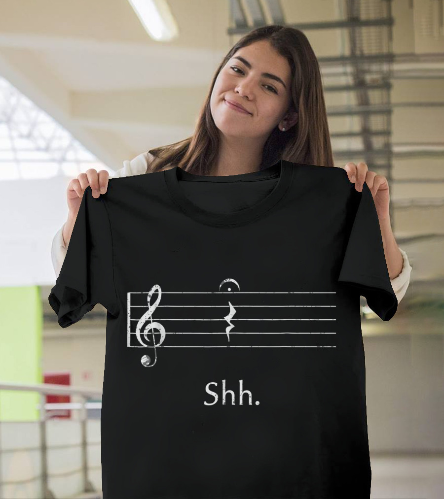 Shh Quarter Rest Funny Music T-Shirt