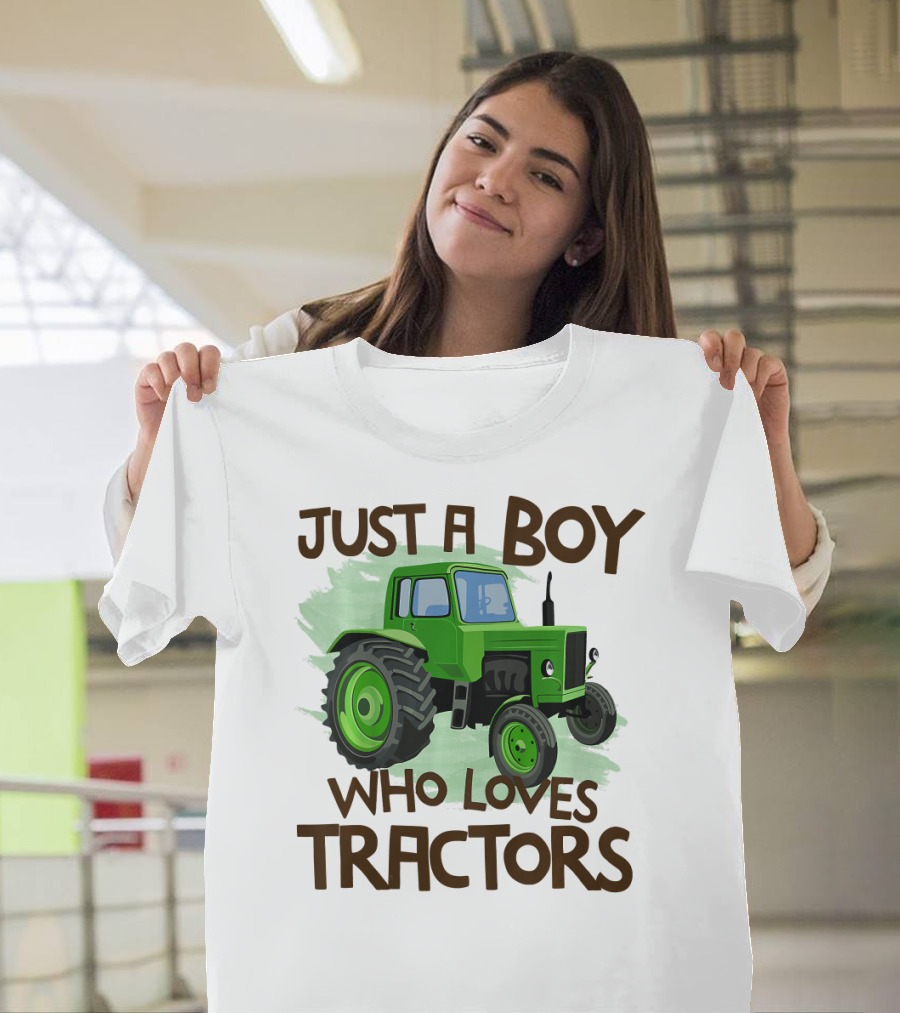 Just A Boy Who Loves Green Tractors T-Shirt