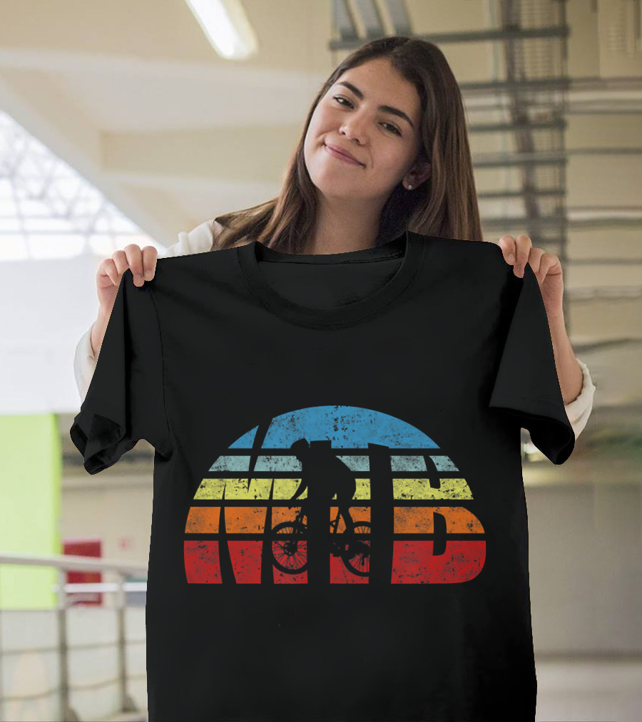 MTB Retro Biking Silhouette Vintage Mountain Bicycle T-Shirt