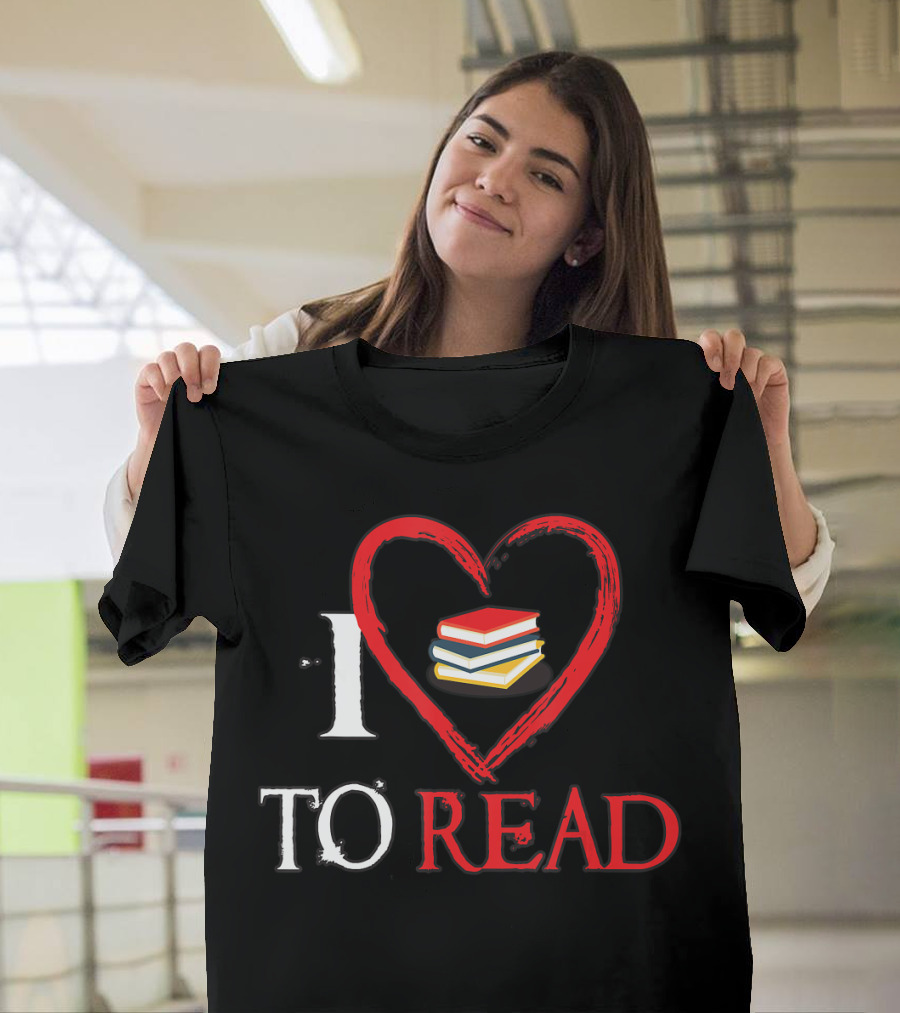 I Love Heart Books To Read T-Shirt