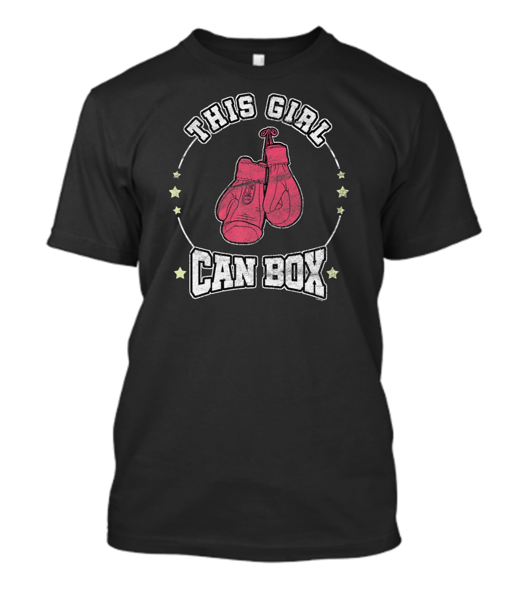This Girl Can Box Cool Women Boxer Boxing Gloves Stars T-Shirt