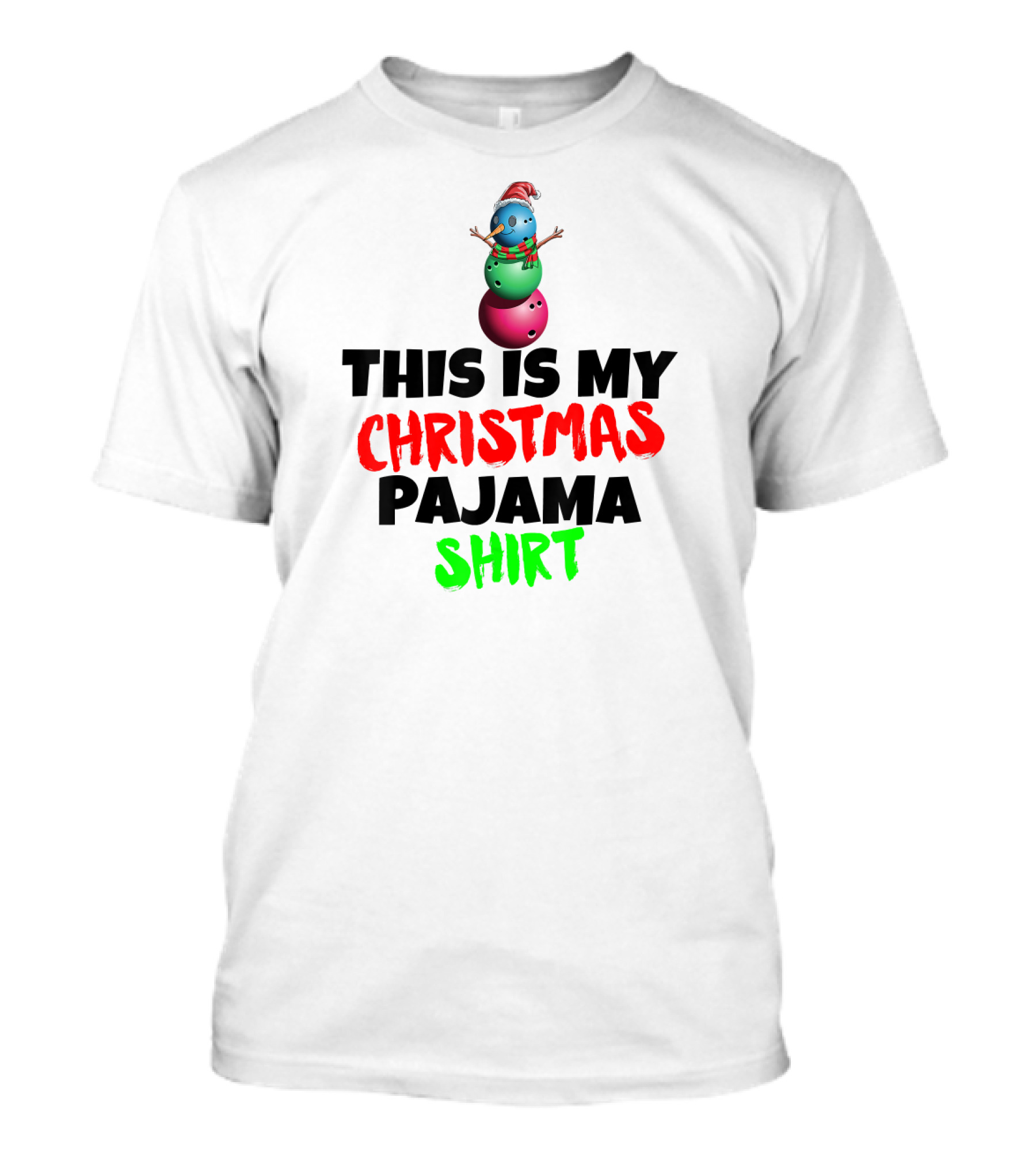 This Is My Christmas Pajama Shirt Santa Snowman T-Shirt