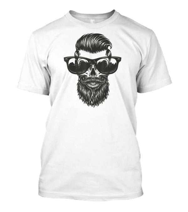 Skull With Beard And Sunglasses Vintage Look T-Shirt