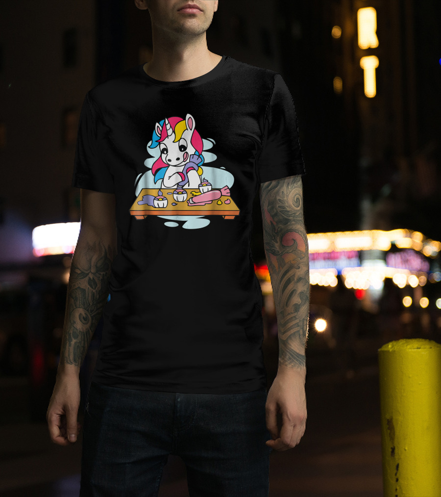 Unicorn Baking Cupcakes Cupcake Magic Baking Fun T-Shirt