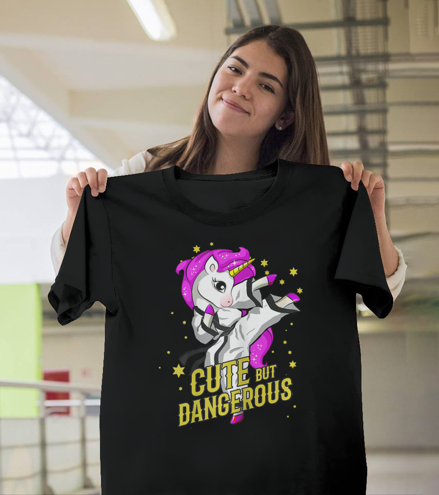 Cute But Dangerous Unicorn Martial Arts Taekwond Girl T-Shirt