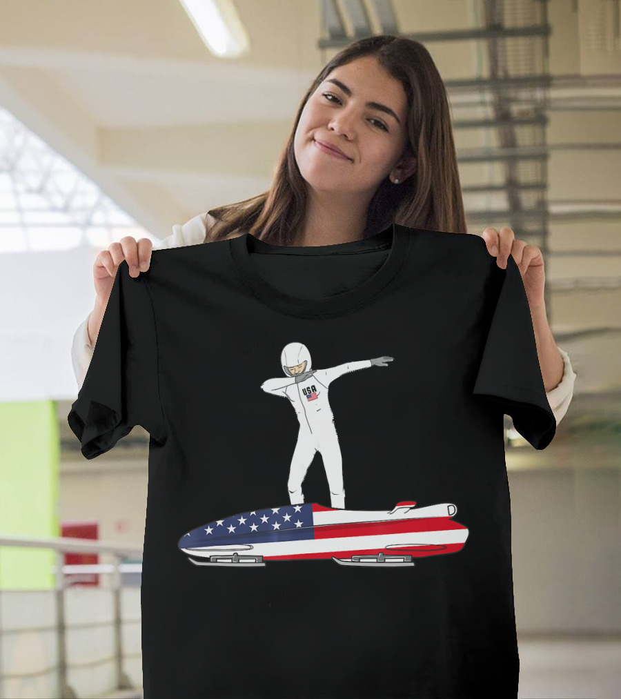 USA Bobsled Dabbing United States Flag Suit T-Shirt