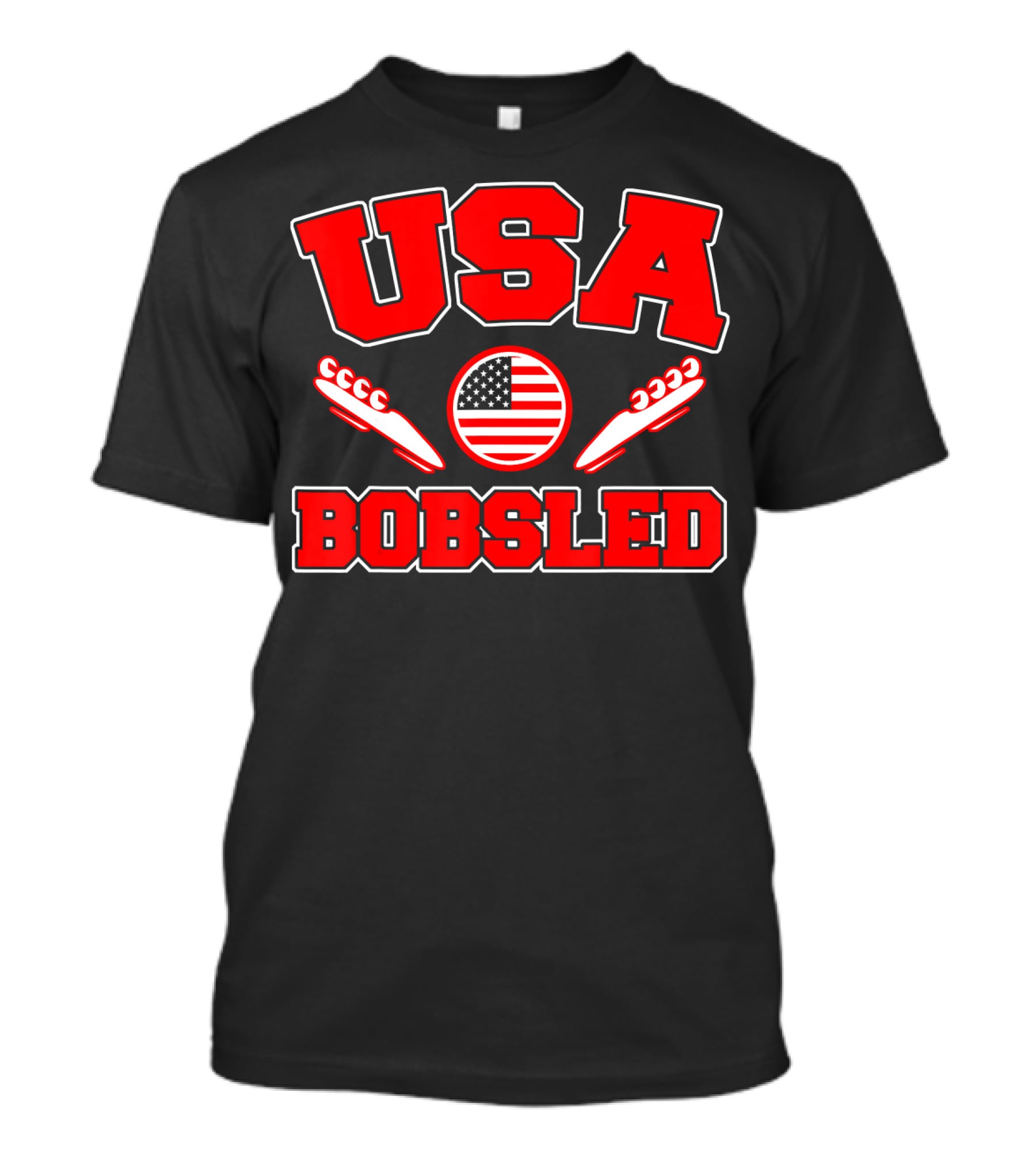 USA Bobsled American Flag Sleds T-Shirt