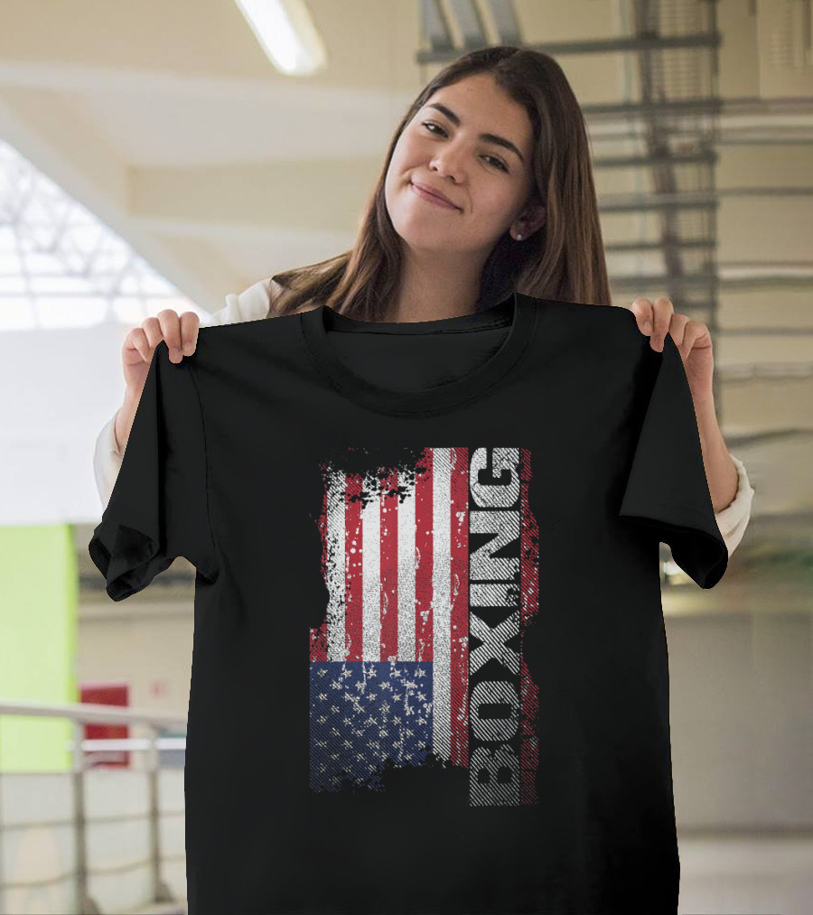 USA Flag Boxing Grunge T-Shirt