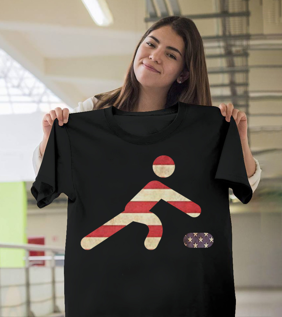 USA Funny Flag Curling American Fan Sports T-Shirt