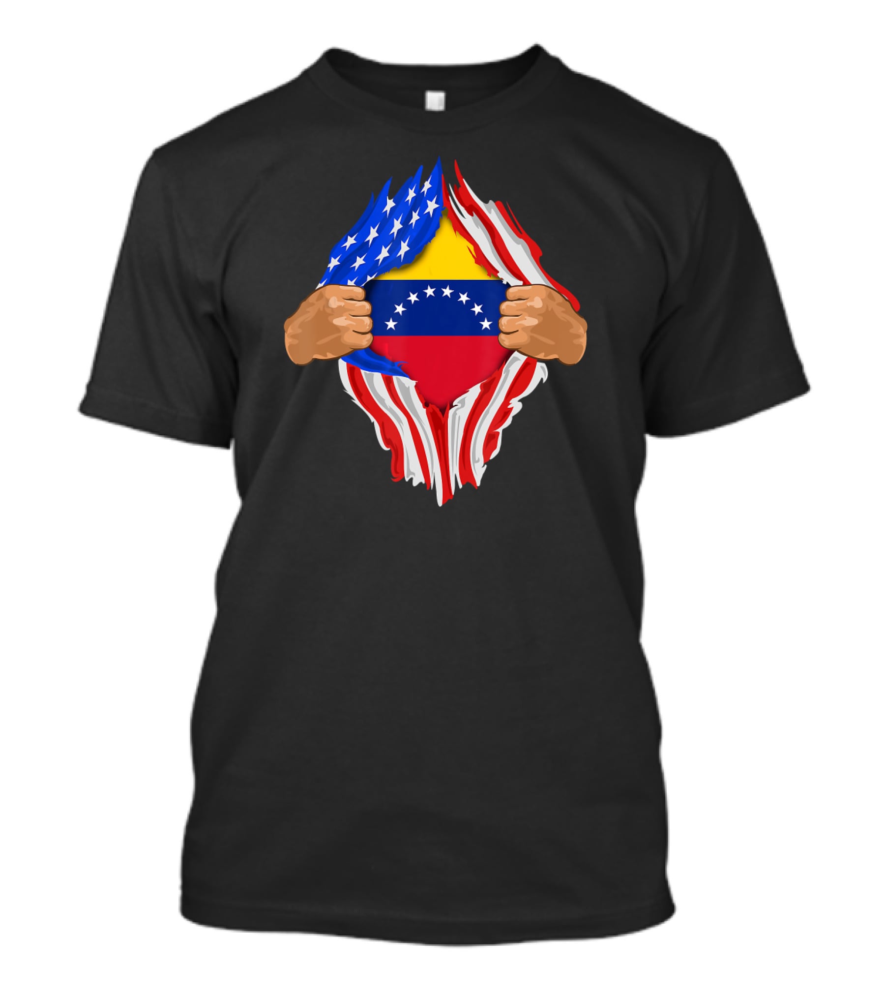 Venezuelan Blood Inside Me USA Venezuela Flag Fusion T-Shirt