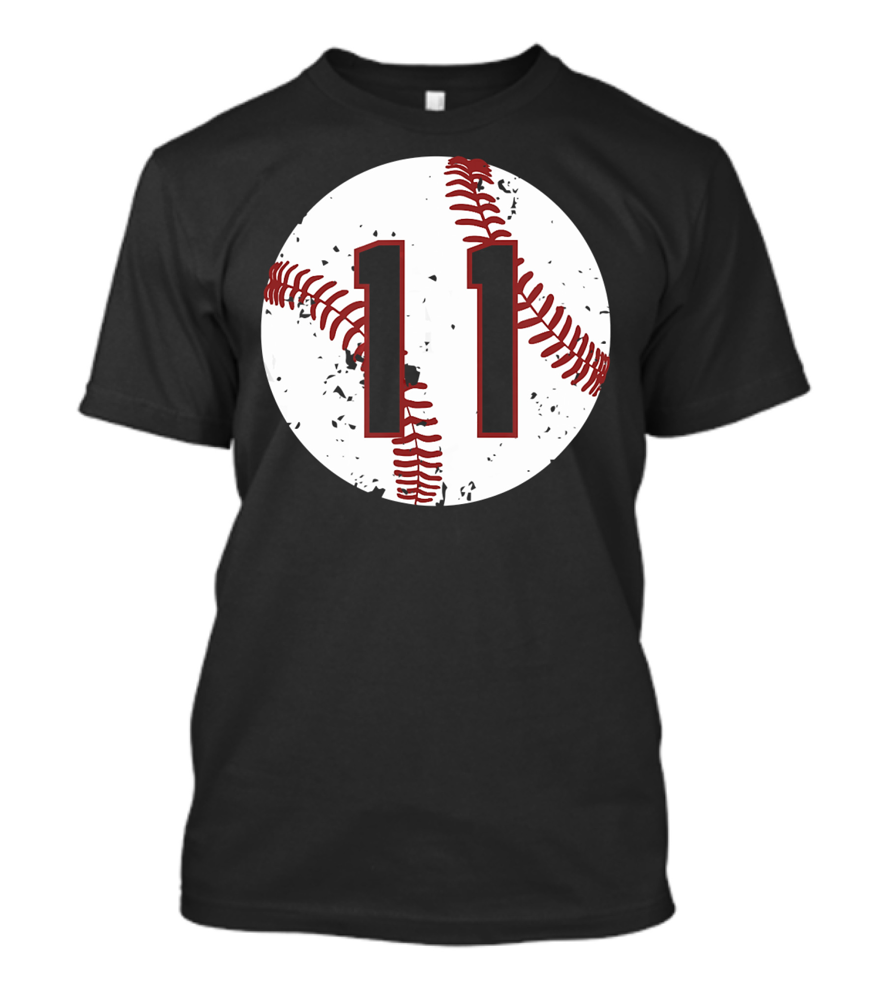 Vintage Baseball Number 11 Cool Softball Circle T-Shirt