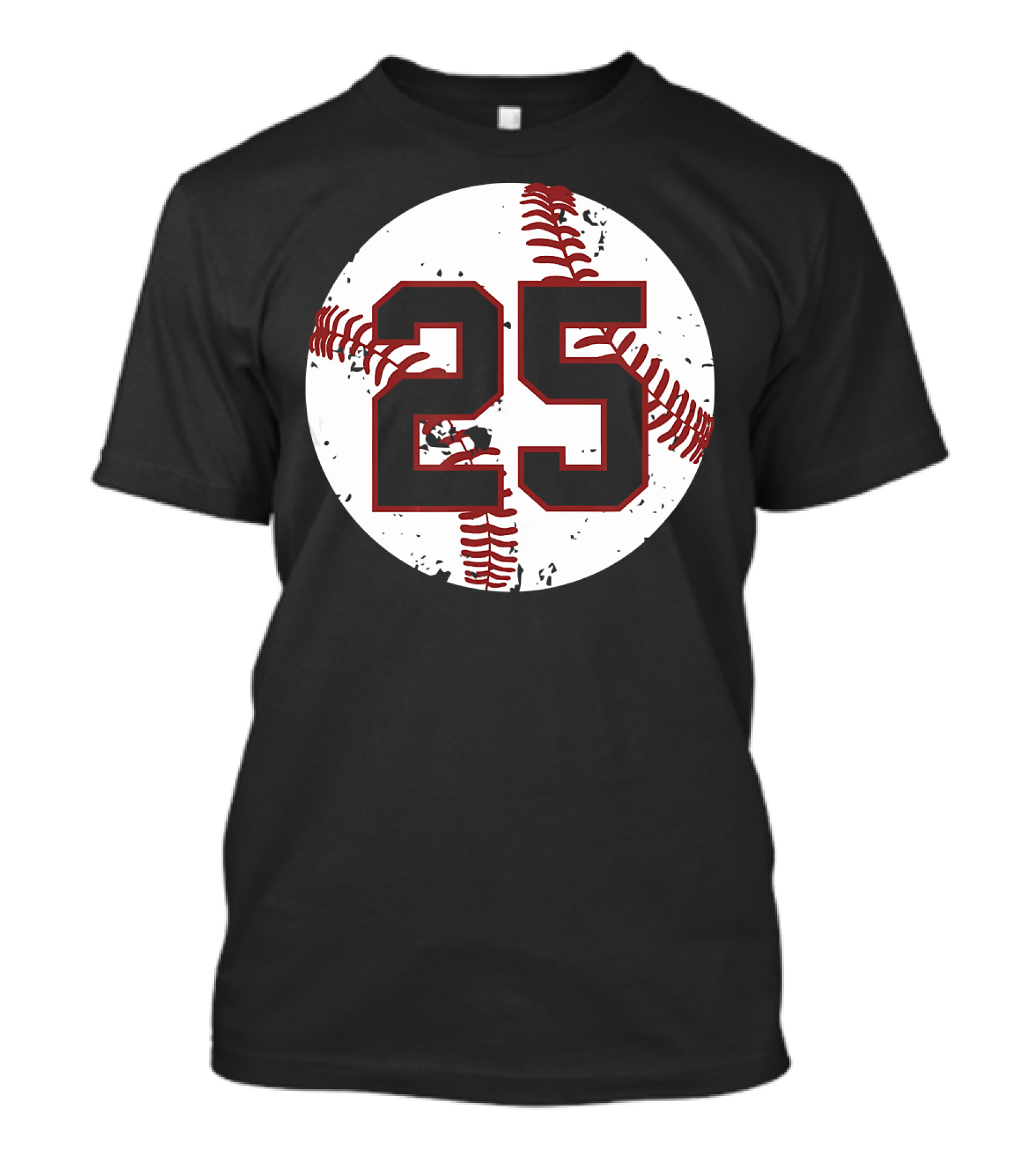 Vintage Baseball Number 25 Circle Pattern Cool Sof T-Shirt