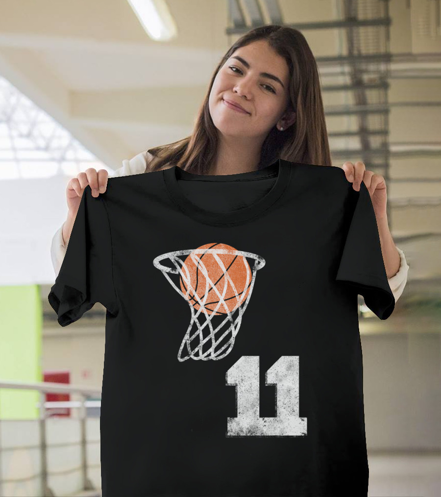 Basketball Hoop Swish Number 11 T-Shirt
