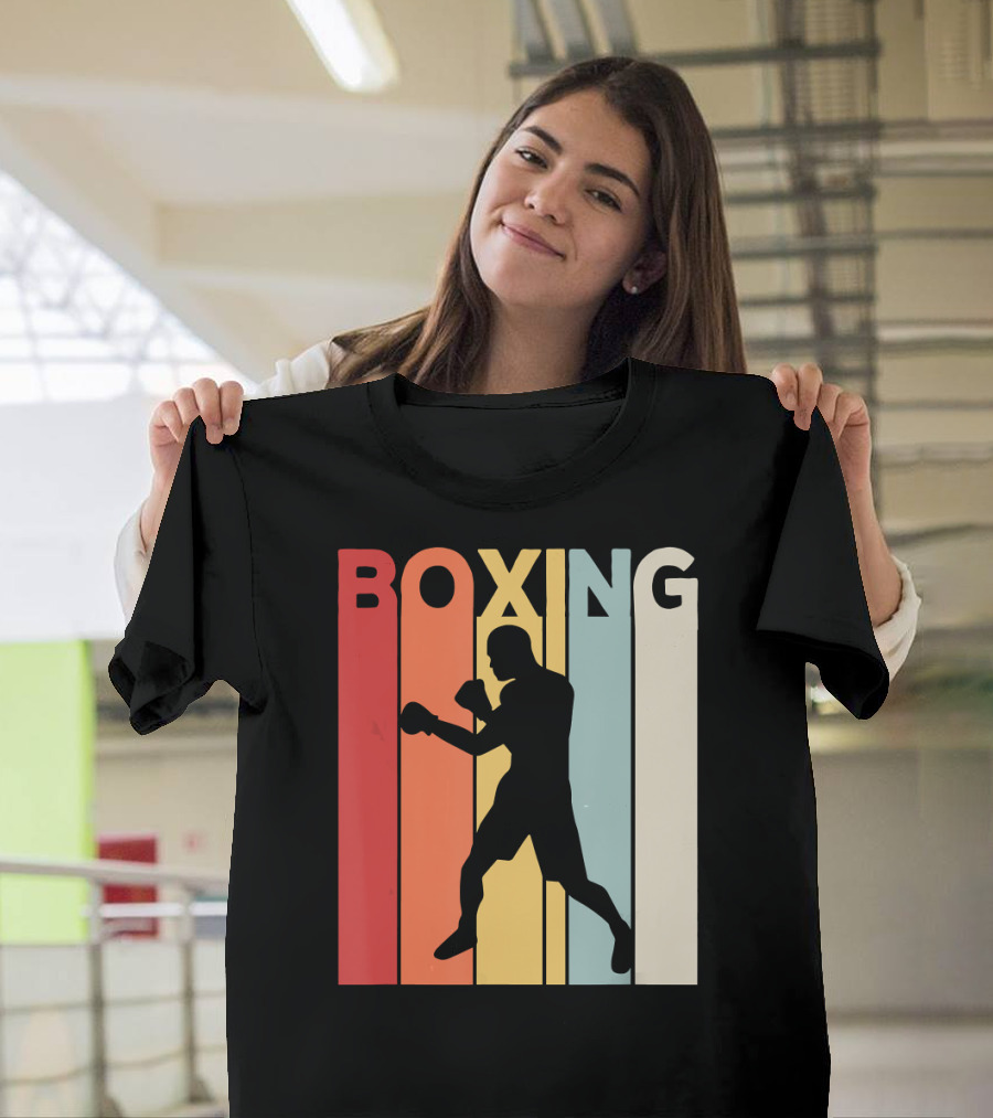 Vintage Boxing Boxer Silhouette Retro Sport Fight T-Shirt