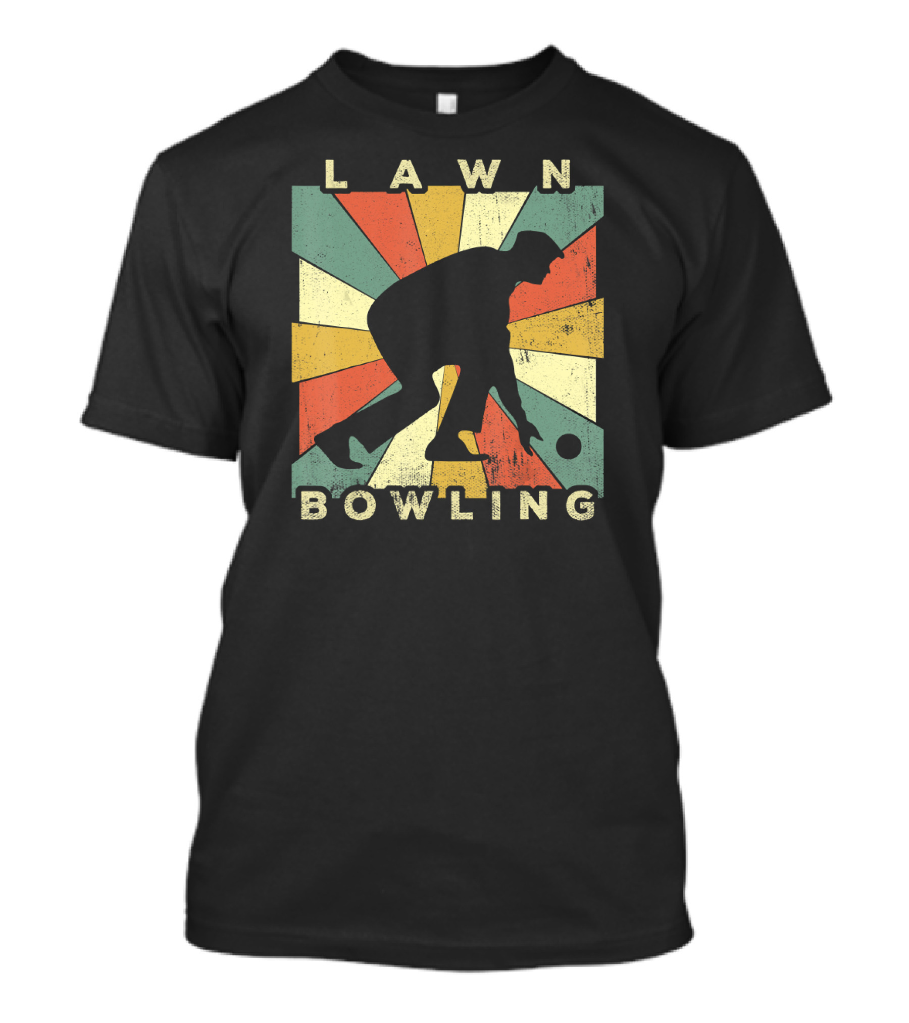 Lawn Bowling Vintage Retro Silhouette Burst T-Shirt