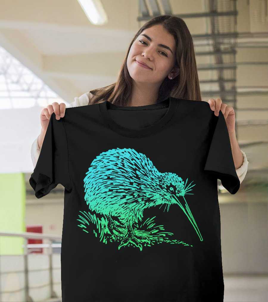 Vintage Neon Kiwi Bird Awesome Retro T-Shirt