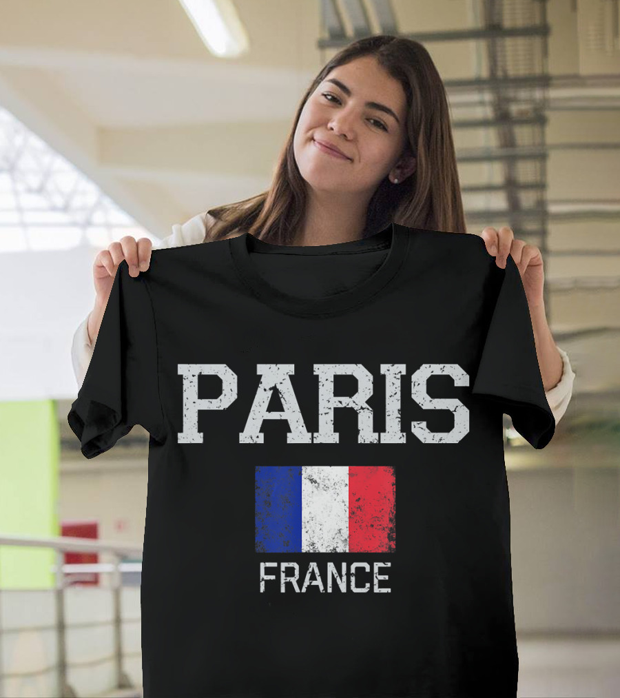 Paris France Vintage Flag T-Shirt