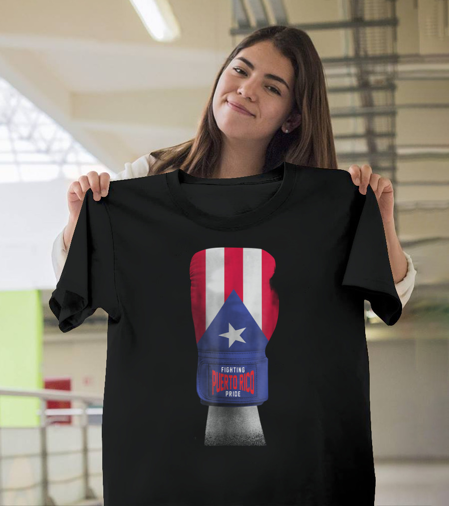 Fighting Puerto Rico Pride Vintage Flag Boxing Gloves T-Shirt