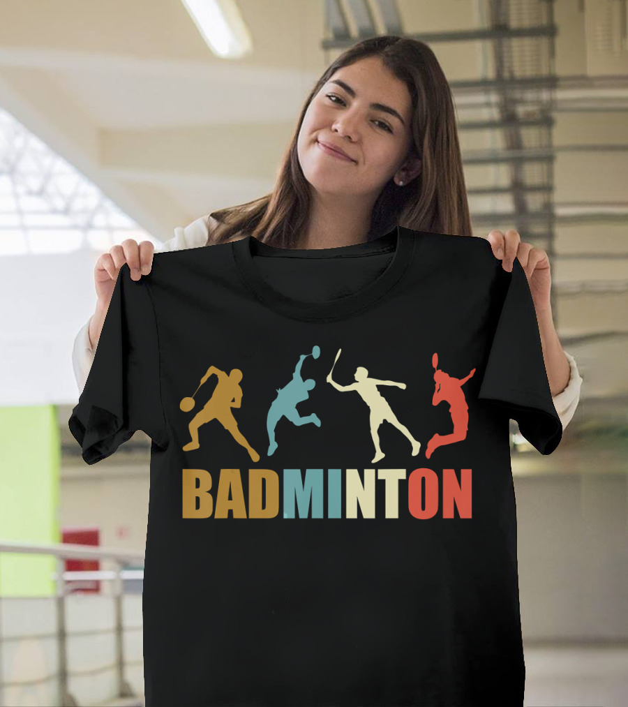 Vintage Style Badminton Mom 70s Badminton Sports T-Shirt