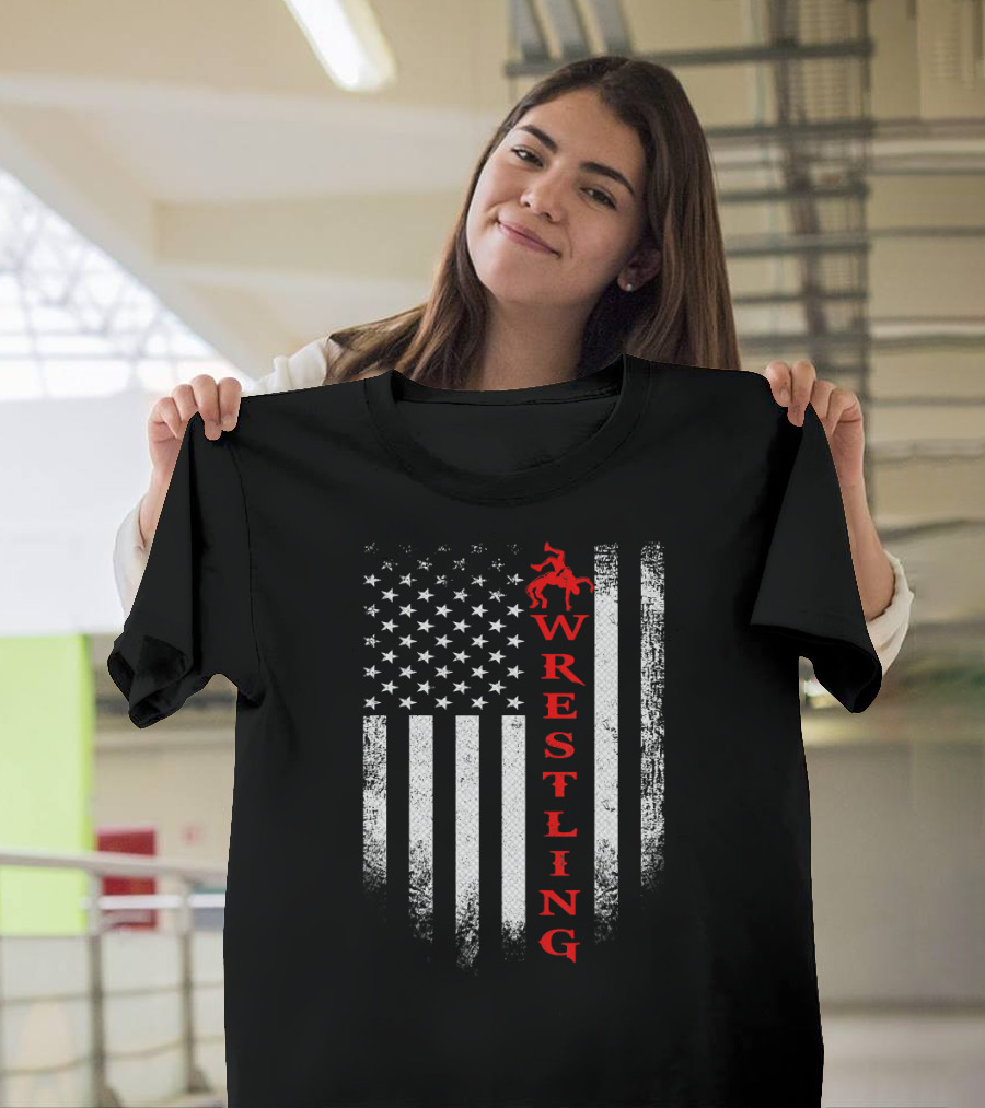 Vintage USA Wrestling American Flag Freestyle T-Shirt