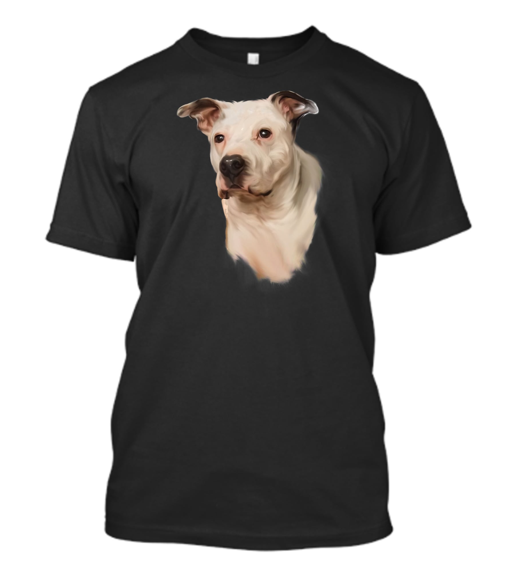 White Pit Bull Dog Portrait For Pitbull Lovers T-Shirt