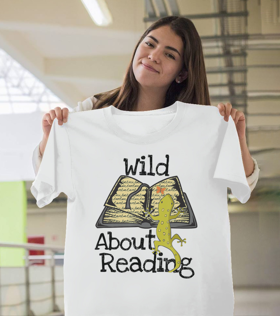 Wild About Reading Gecko Book Love T-Shirt