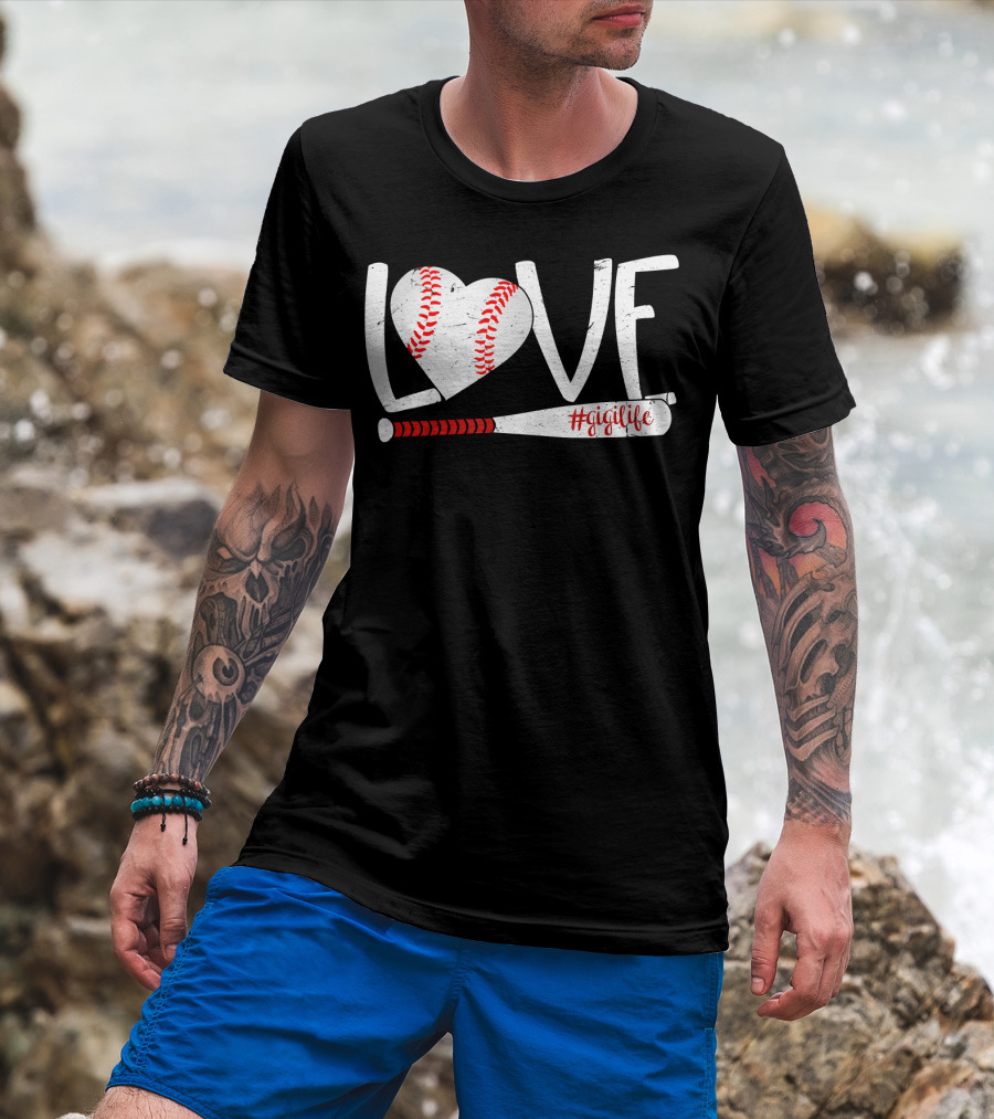 LOVE Baseball Heart Bat #GigiLife T-Shirt