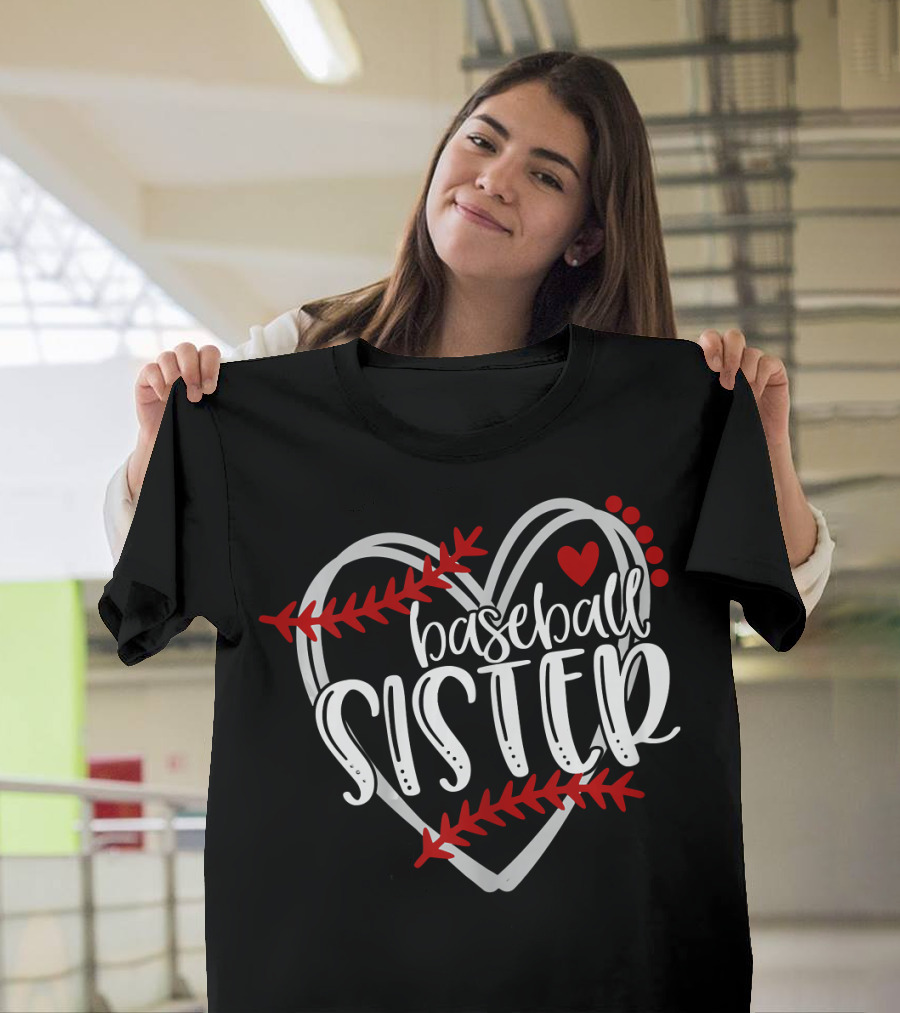 Baseball Sister Heart T-Shirt