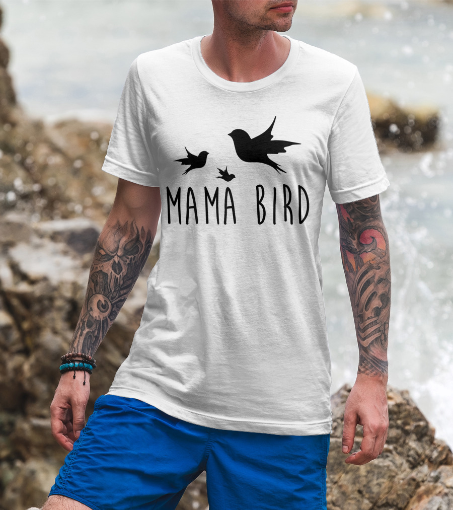 Mama Bird With Flying Baby Birds T-Shirt