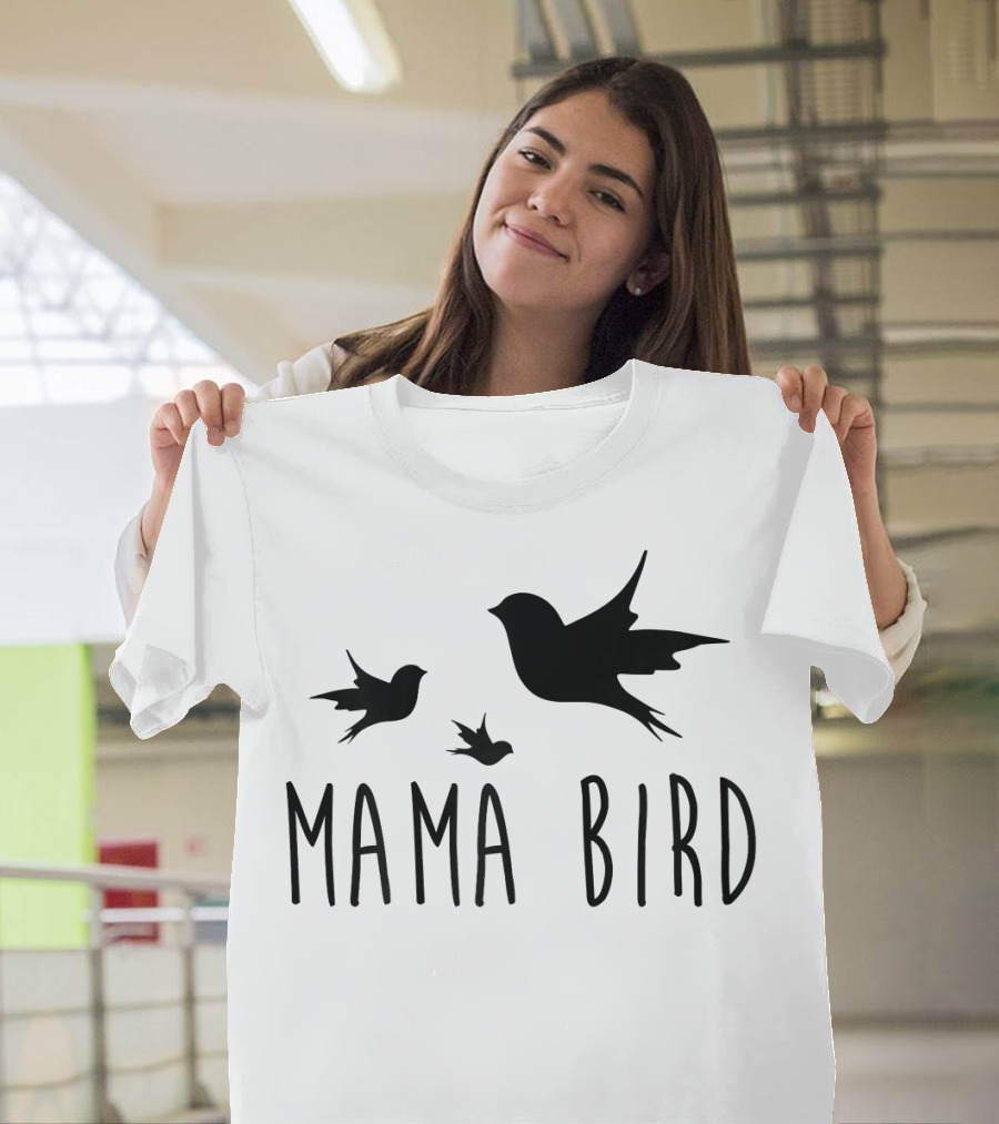 Mama Bird With Flying Baby Birds T-Shirt