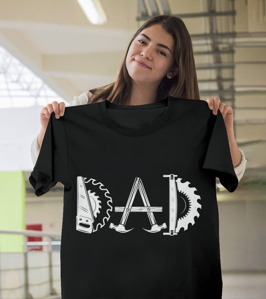 Woodworking Dad Men Daddy Tools Saw Blade Father T-Shirt
