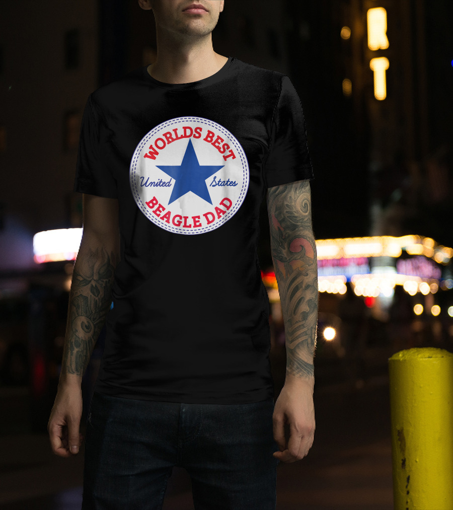 Worlds Best Beagle Dad United States Star T-Shirt