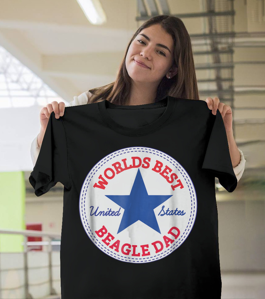 Worlds Best Beagle Dad United States Star T-Shirt