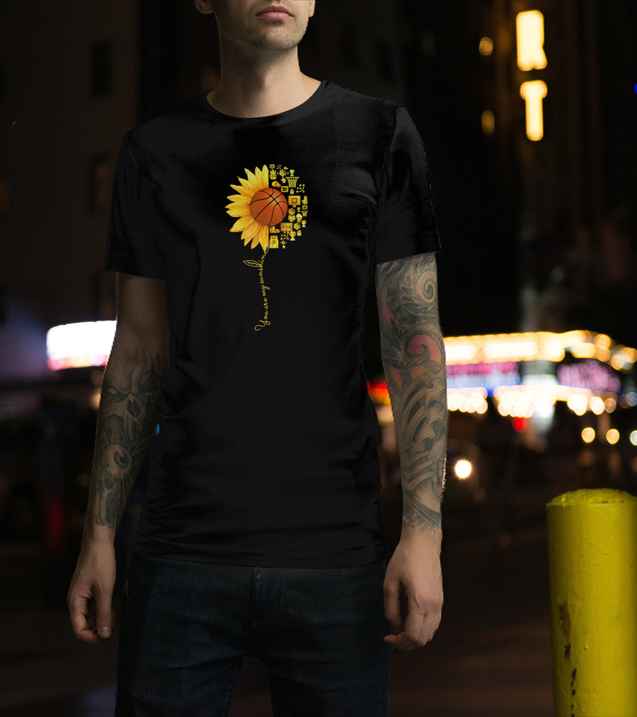 You Are My Sunshine Sunflower Basketball Trophy Icons T-Shirt