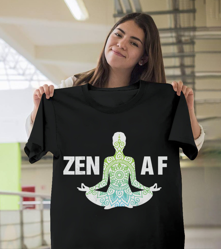 Zen AF Yoga Namaste Mandala Hippi Sitting Pose T-Shirt