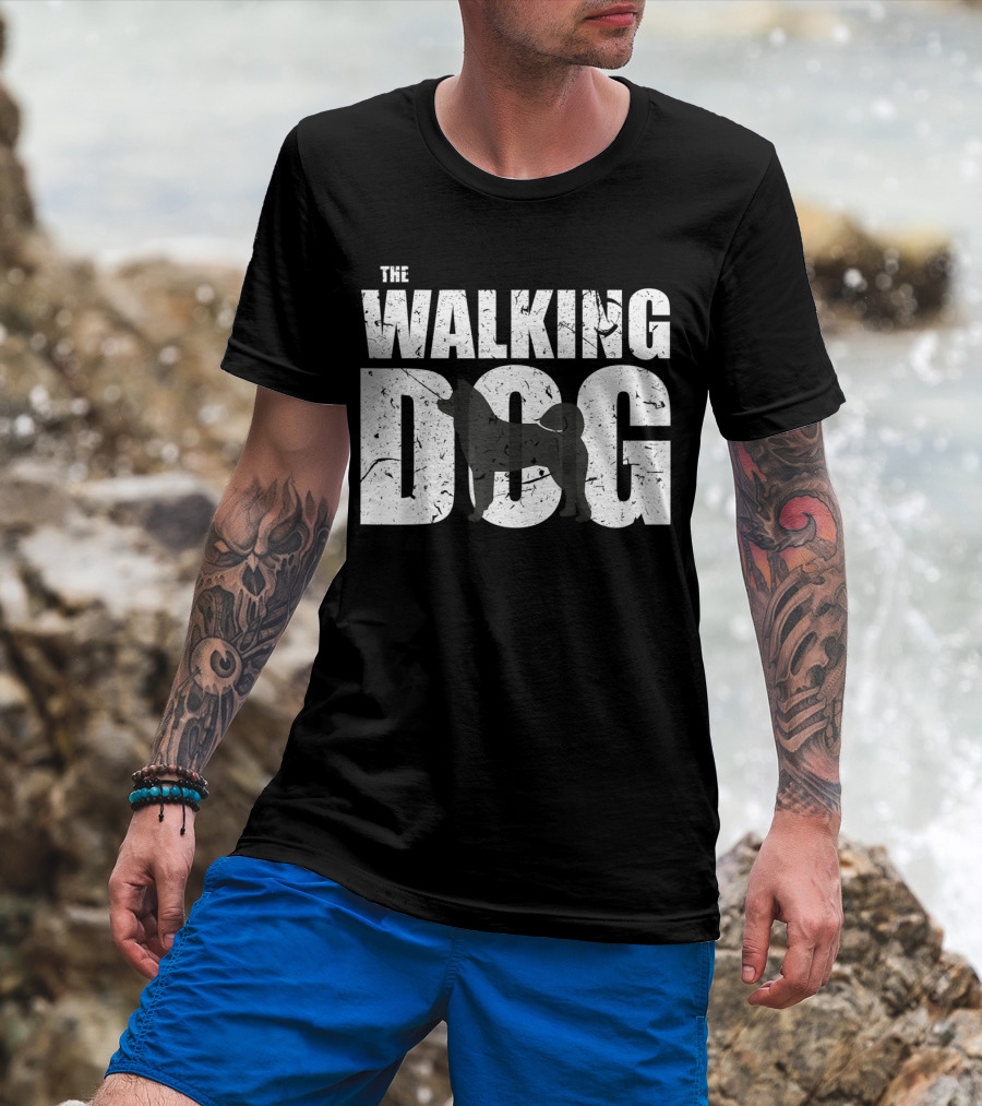 The Walking Dog Akita Dark Version Funny Cut T-Shirt