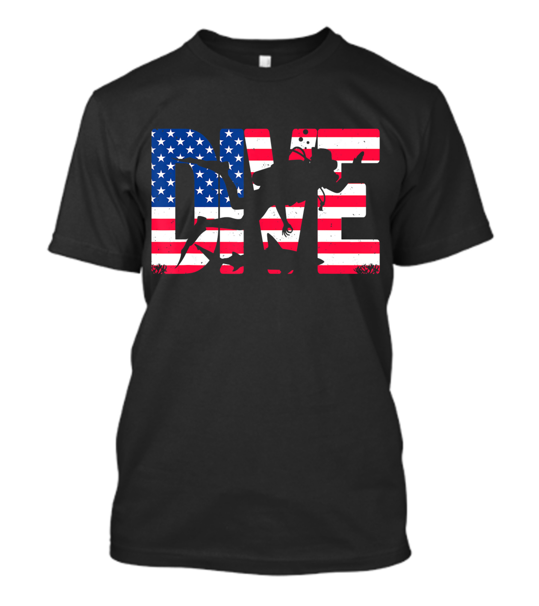 DIVE Scuba Diving Gear Equipment American Flag T-Shirt