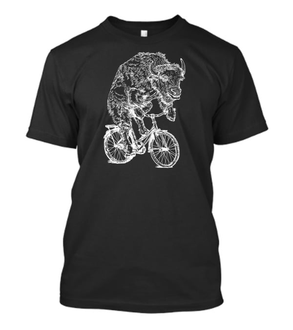 SEEMBO Bison Riding Bicycle Cyclist T-Shirt