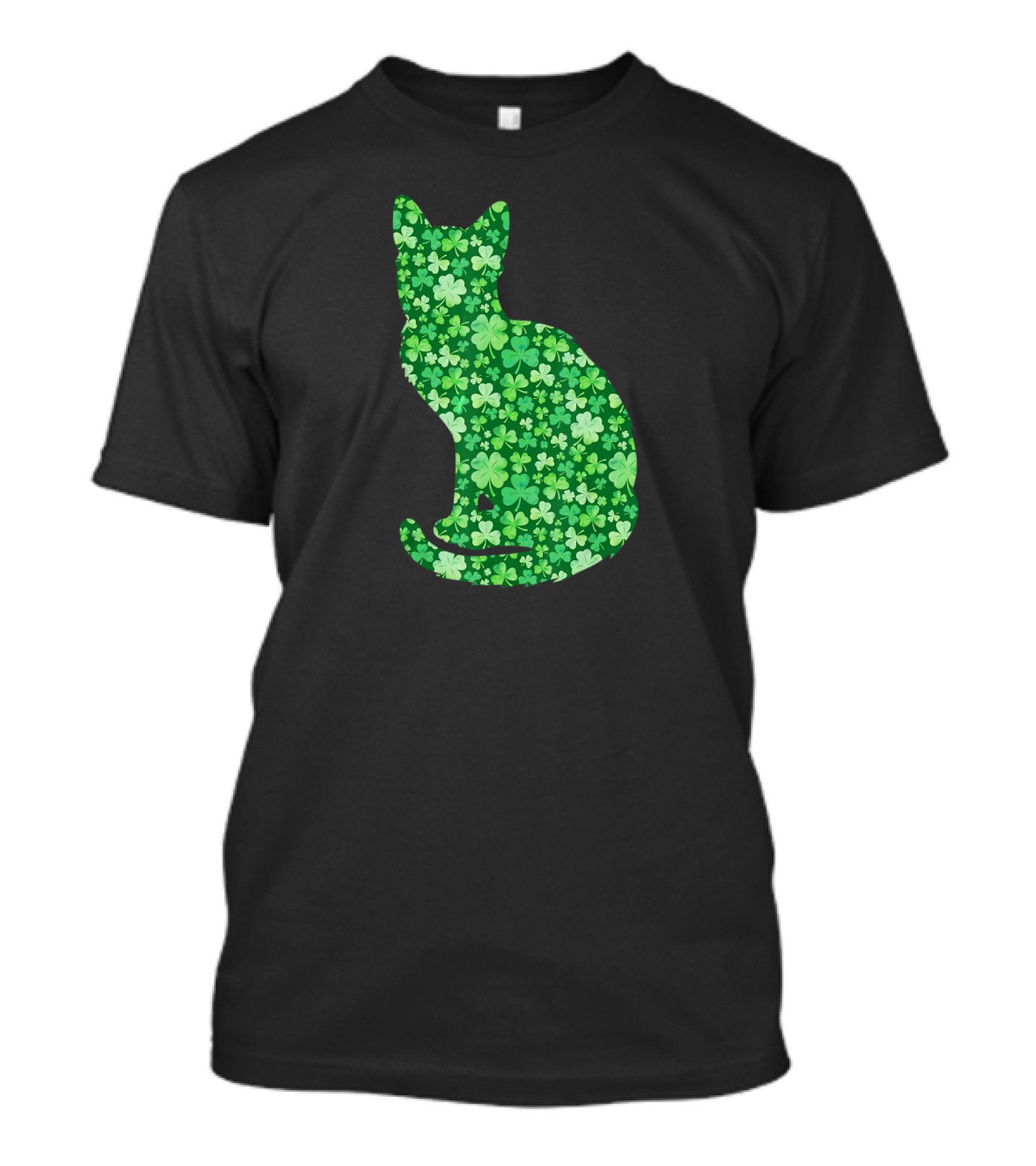 Shamrock Cat St Patrick's Day Irish Green Clover T-Shirt