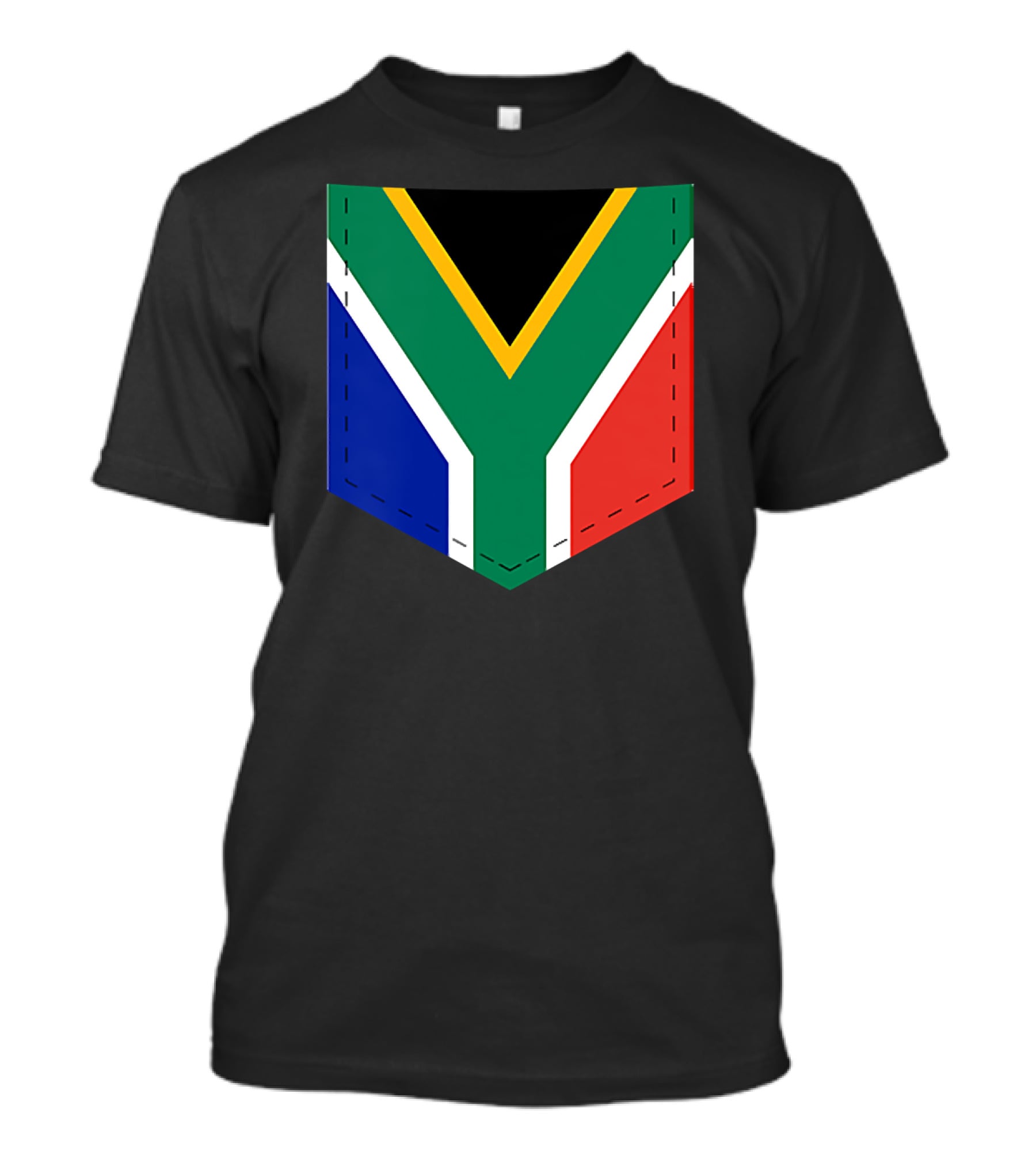 South Africa Flag Pocket Style With Printed Sout T-Shirt