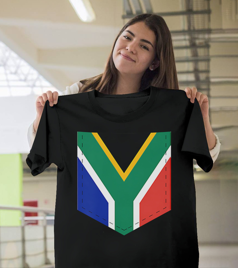 South Africa Flag Pocket Style with Printed Sout T-Shirt